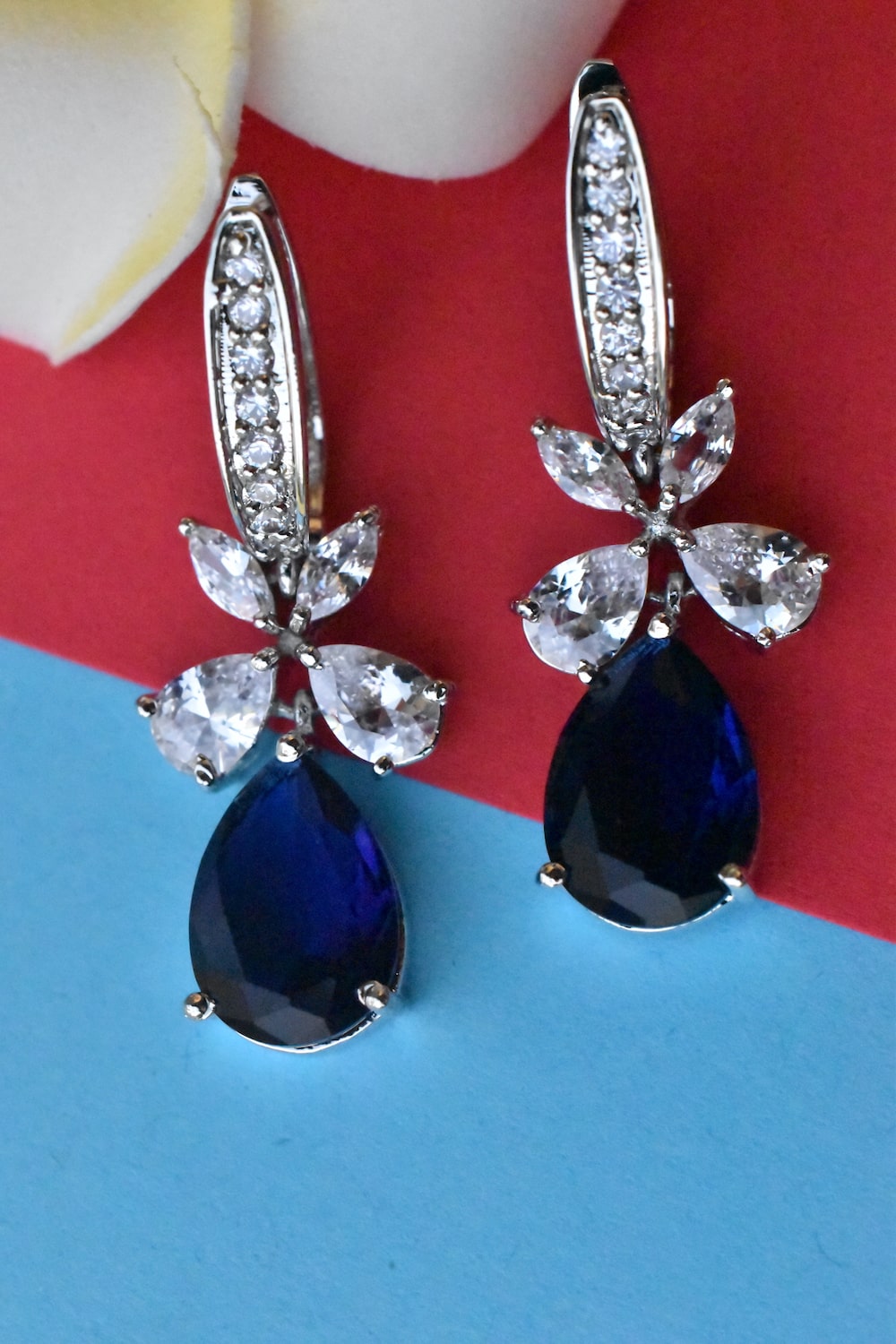 blue cz earrings