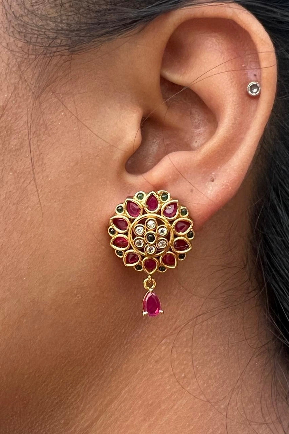 temple stud earring