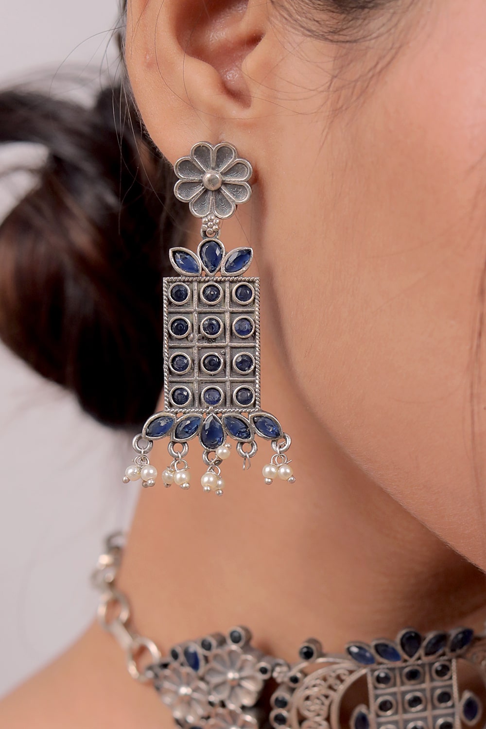 Tribal Choker Necklace Earrings Set trchnes230048