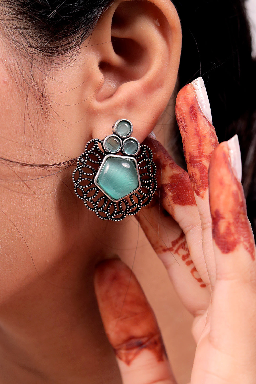 oxidised silver earrings