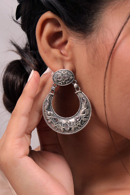 silver chandbali earrings