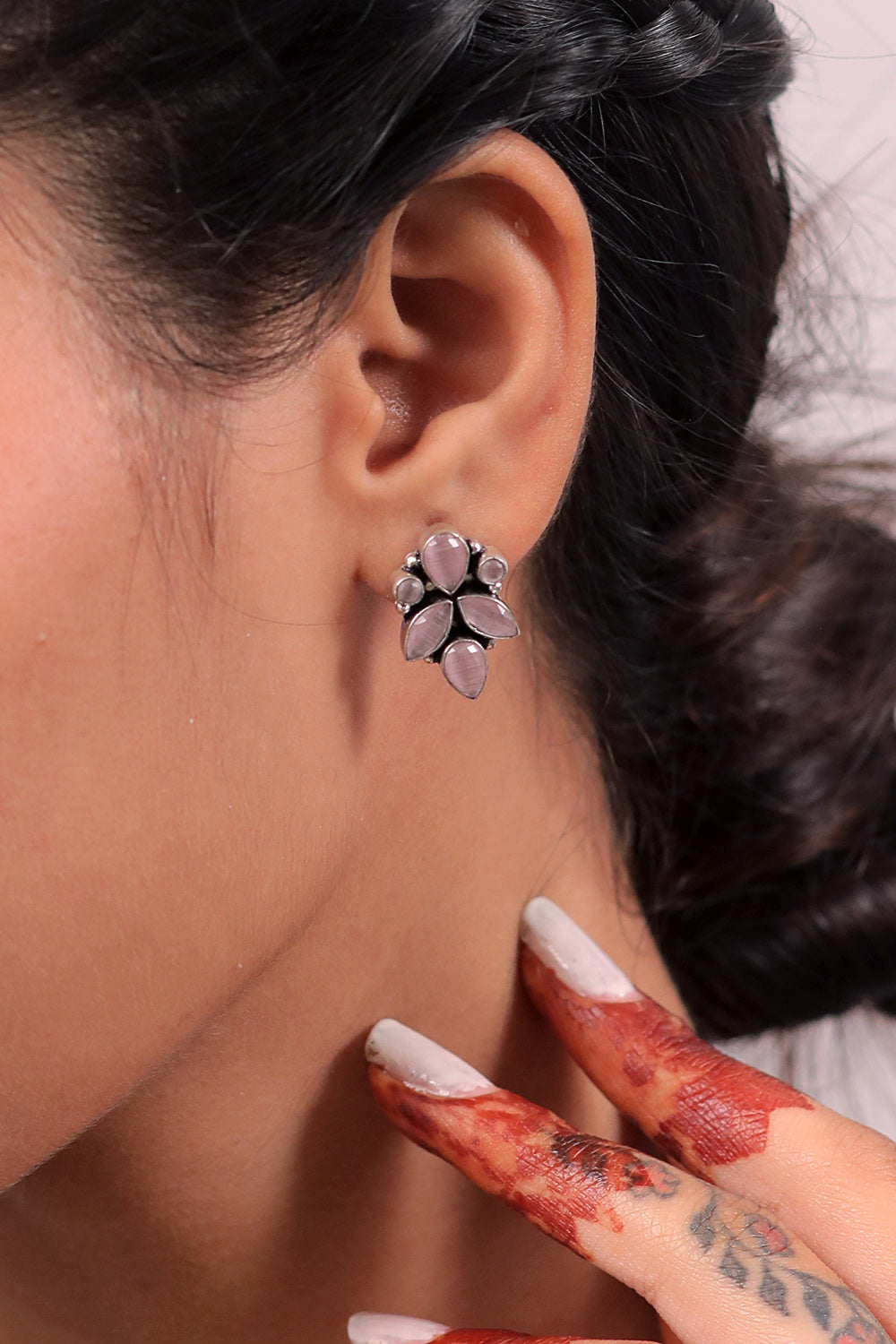 silver look alike earrings