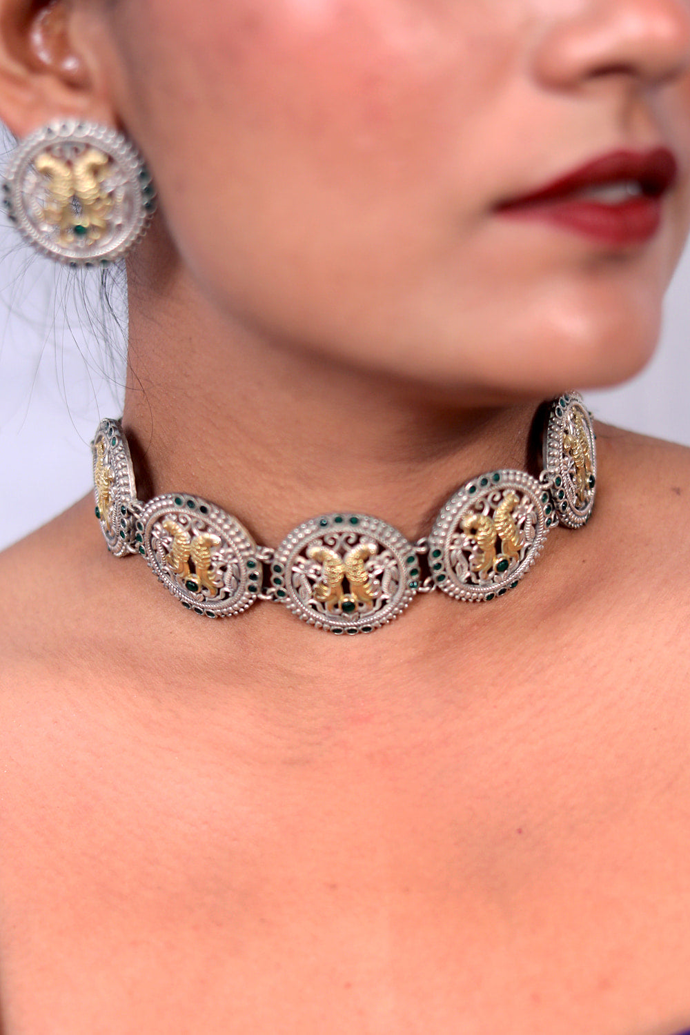 oxidised necklace set