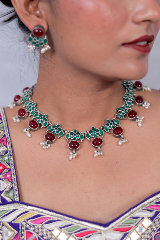 stone studded necklace
