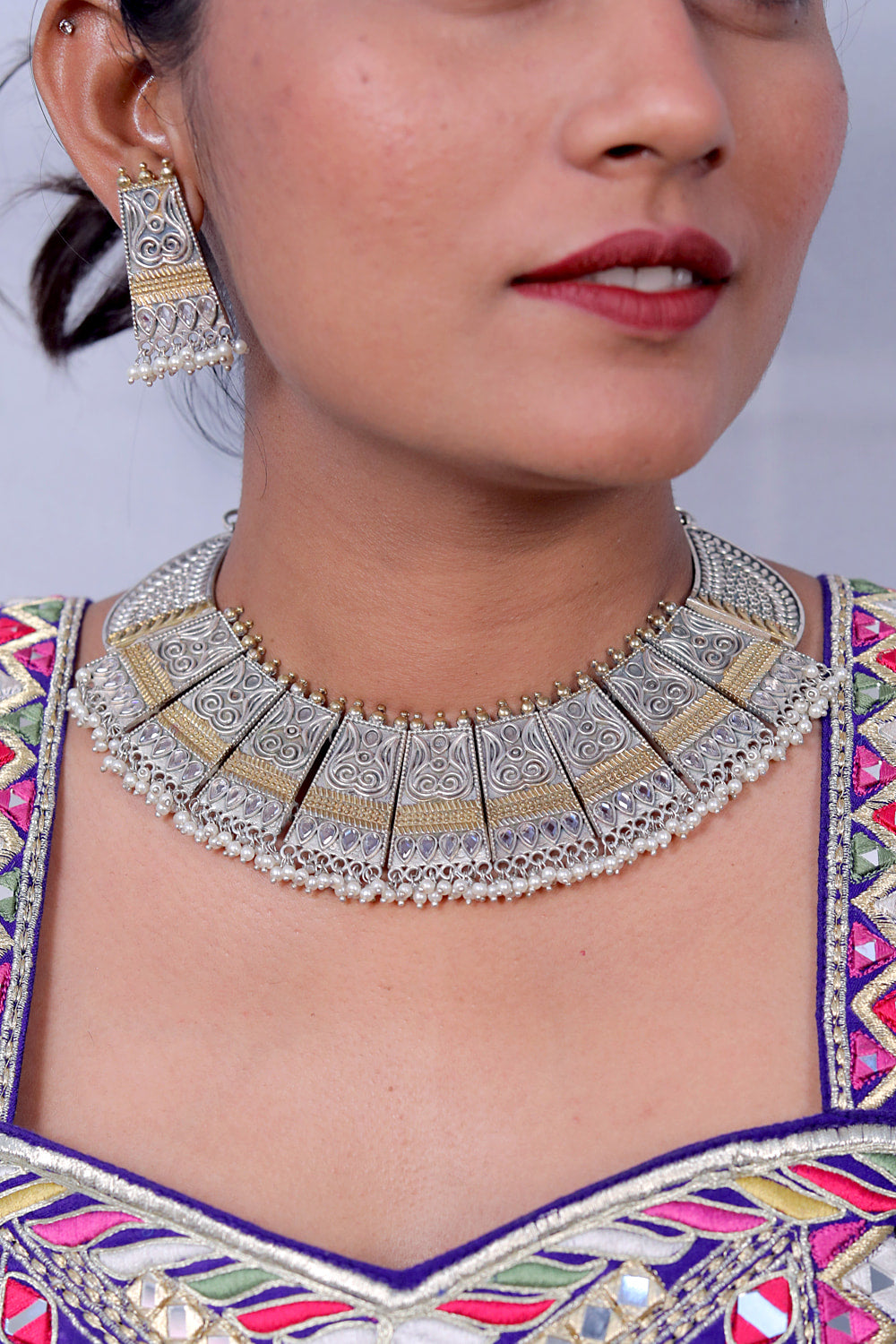 oxidised necklace set