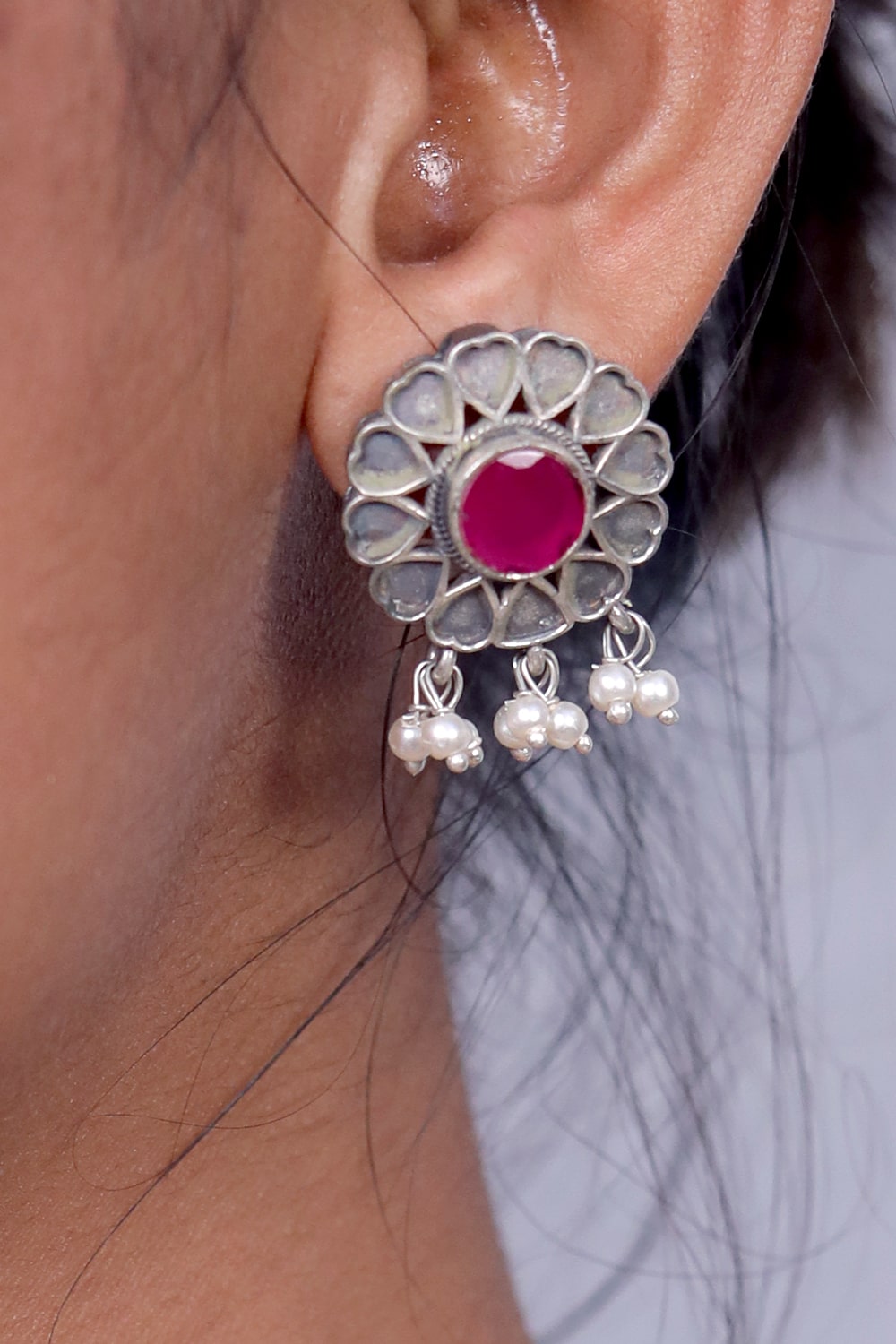 Tribal choker necklace earrings set trchnes230499