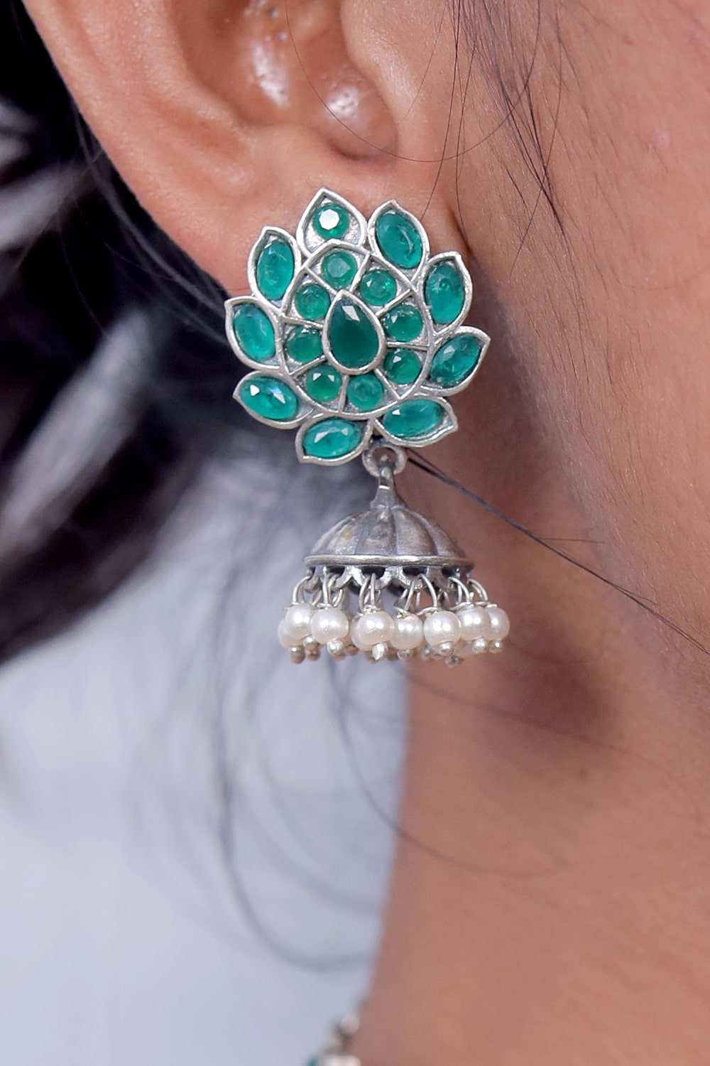 Tribal choker necklace earrings set trchnes230467