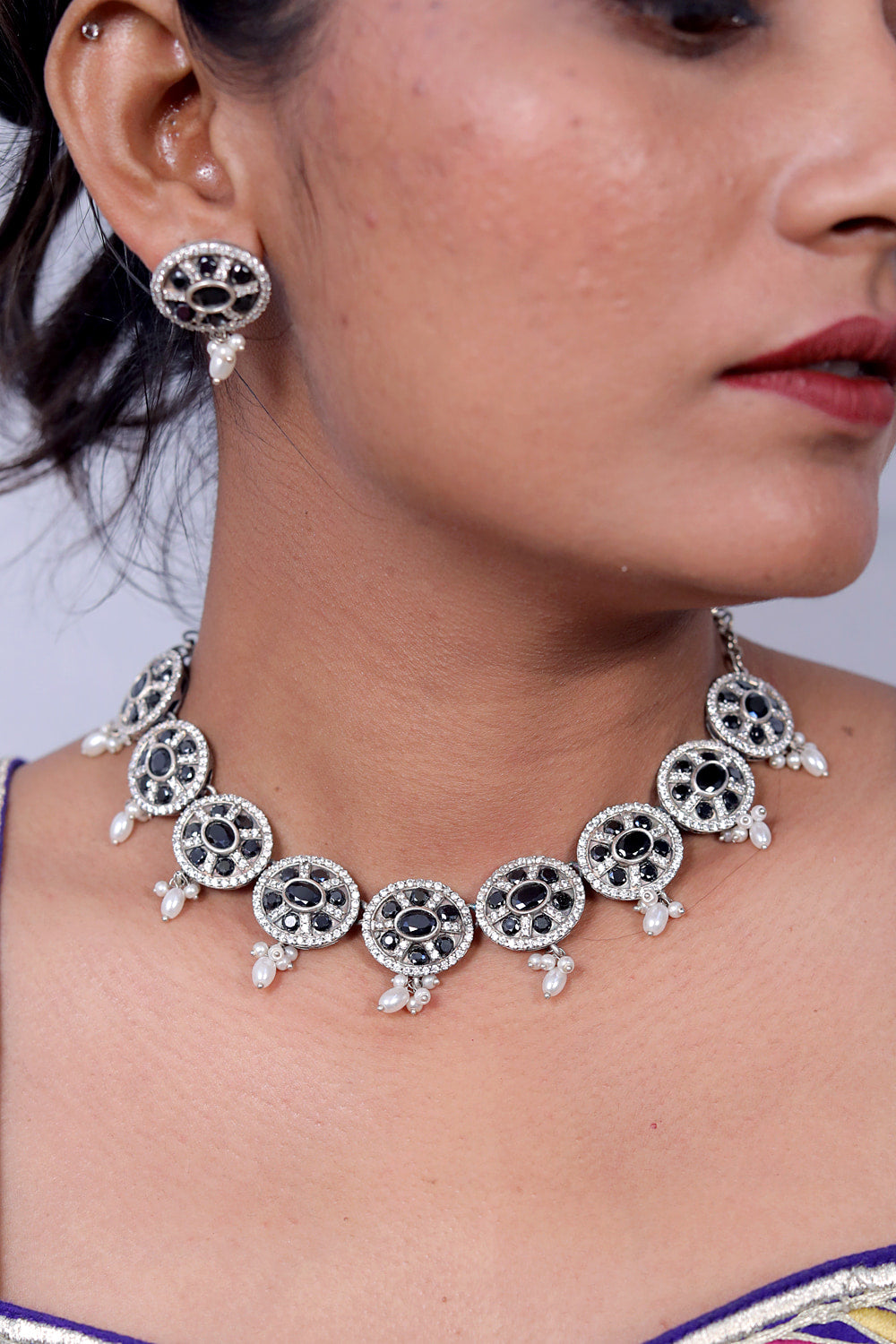 oxidised necklace set