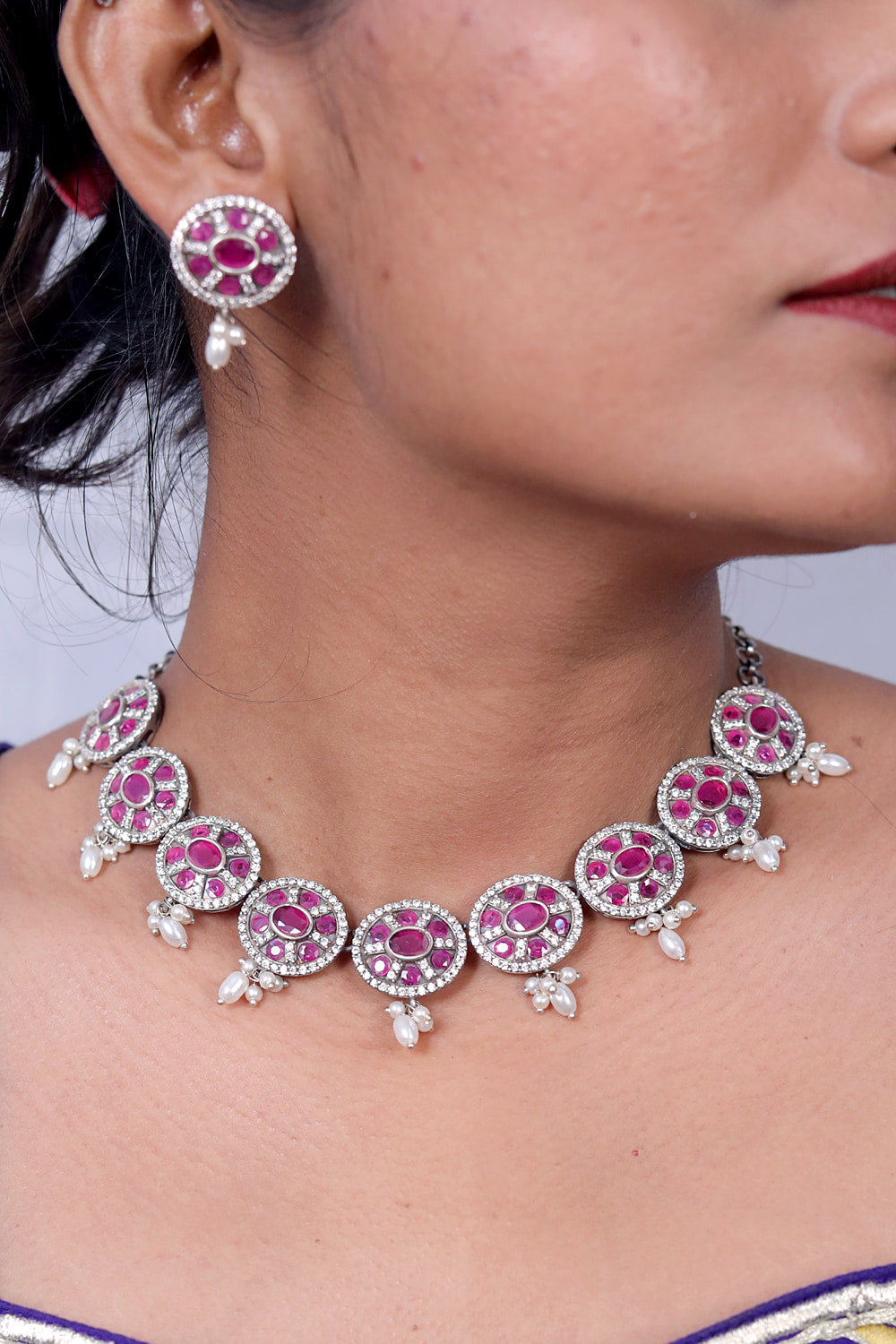 ruby necklace set