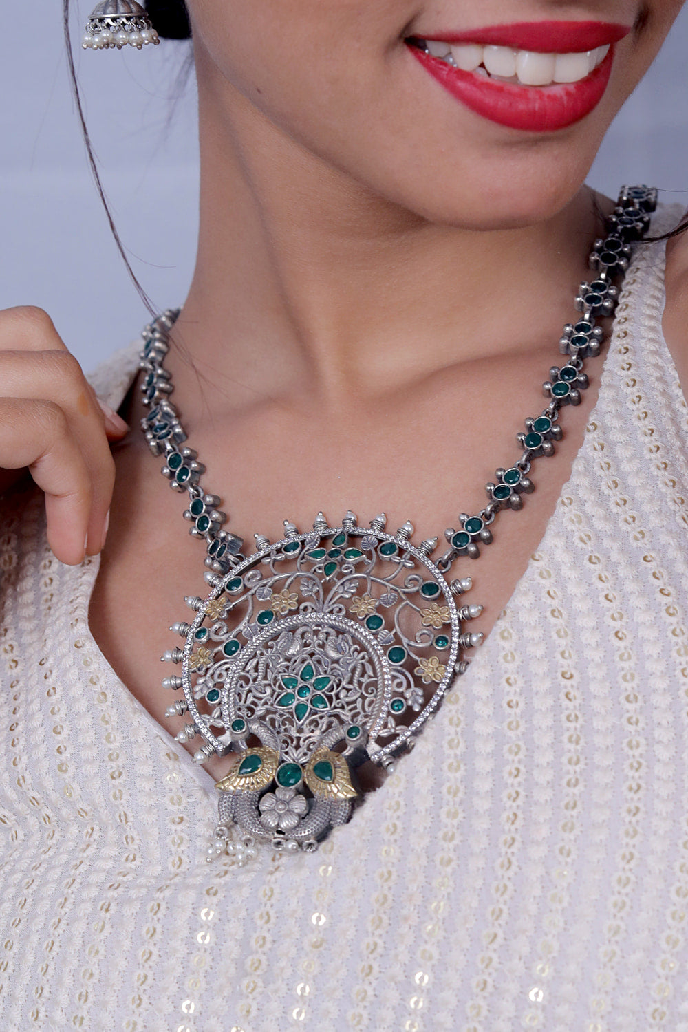 emerald long necklace