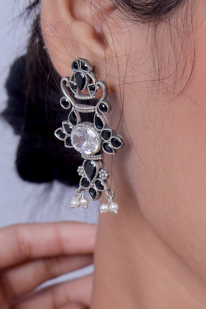Tribal long necklace earrings set trlnes230461