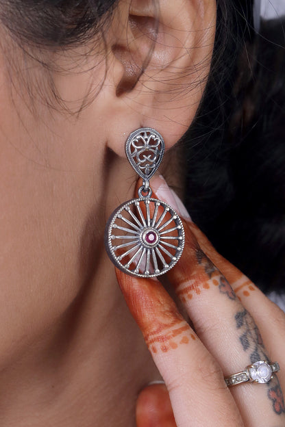 Tribal long necklace earrings set trlnes230456