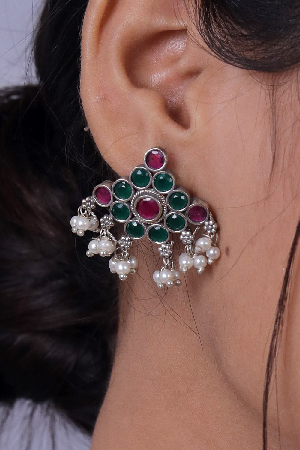 silver studded earrings 