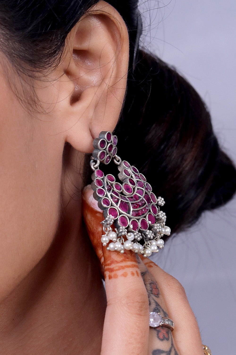 ruby small drop earrings