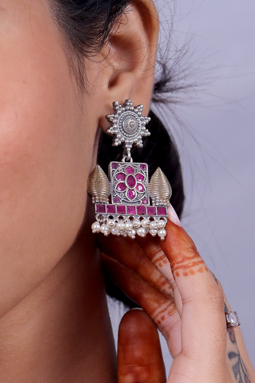 stone studded earrings