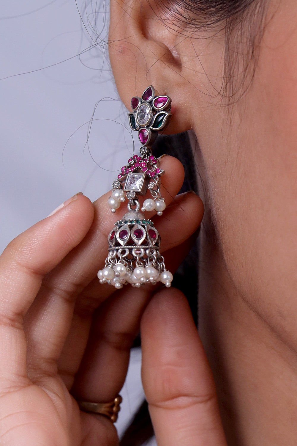 Tribal jhumka earrings trje230521