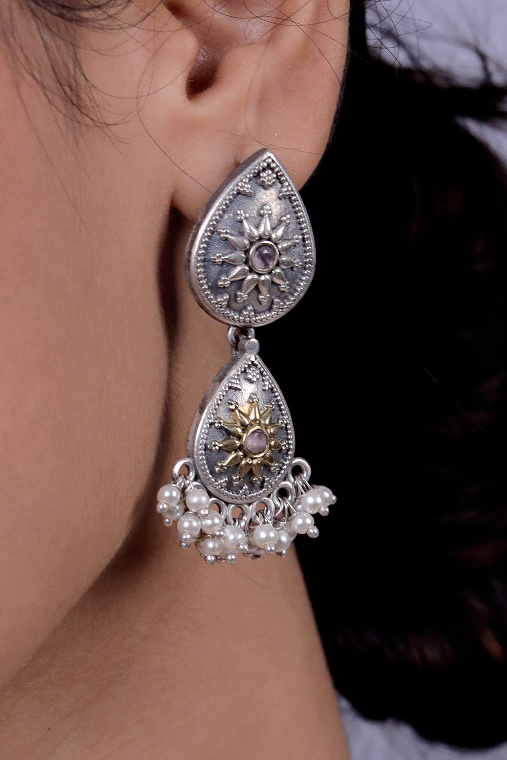 lightweight oxidised earrings