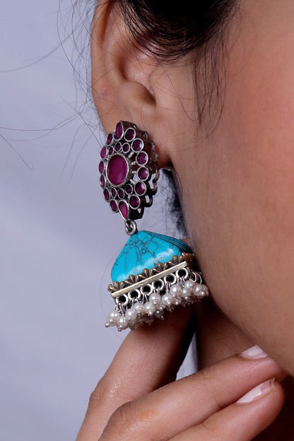 Tribal jhumka earrings trje230601