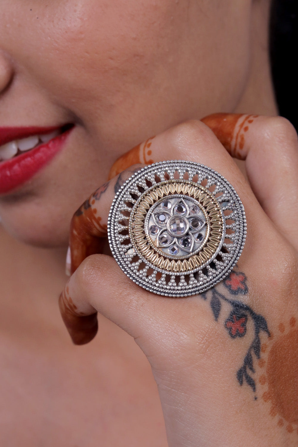 silver look alike ring