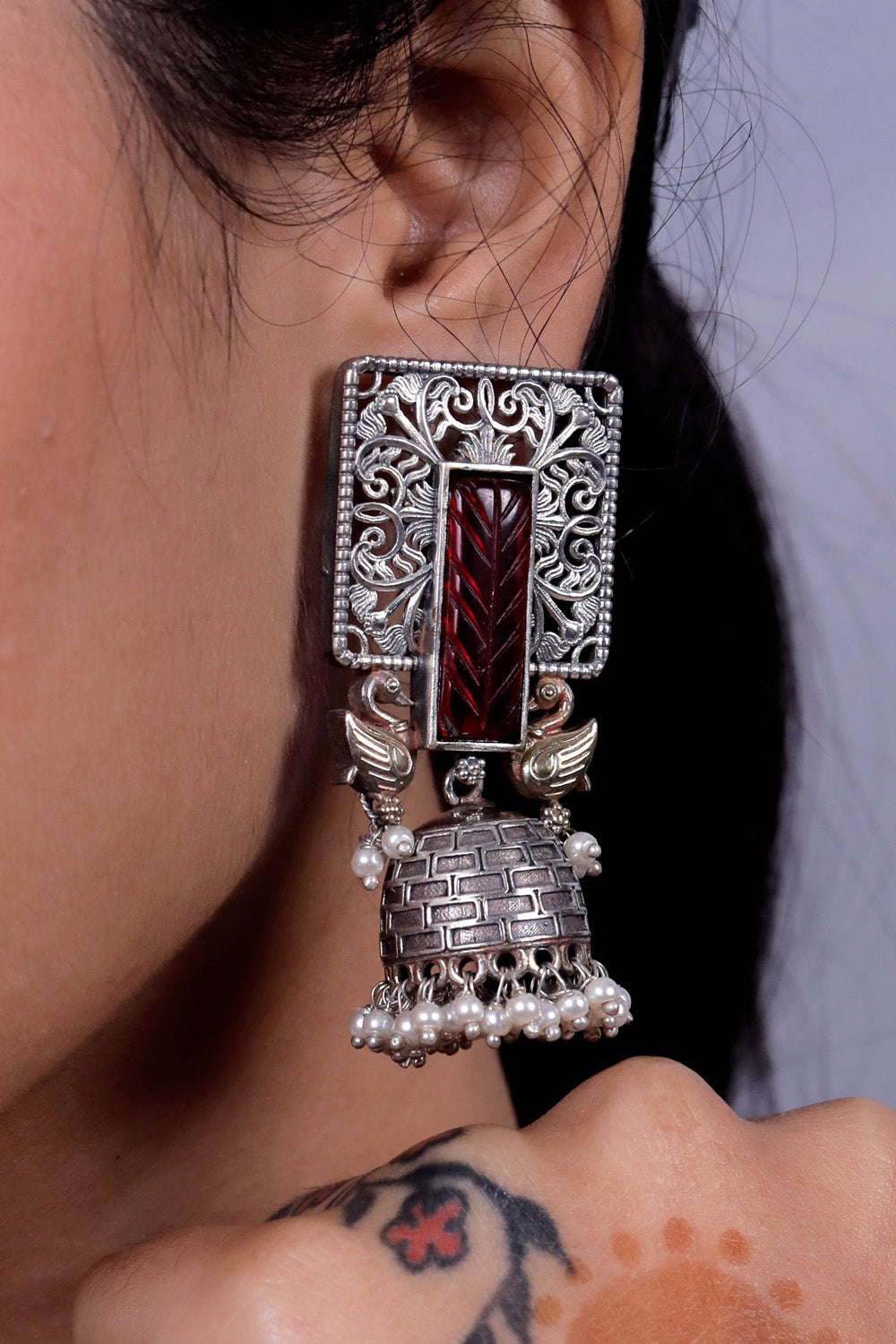 Tribal jhumka earrings trje230599