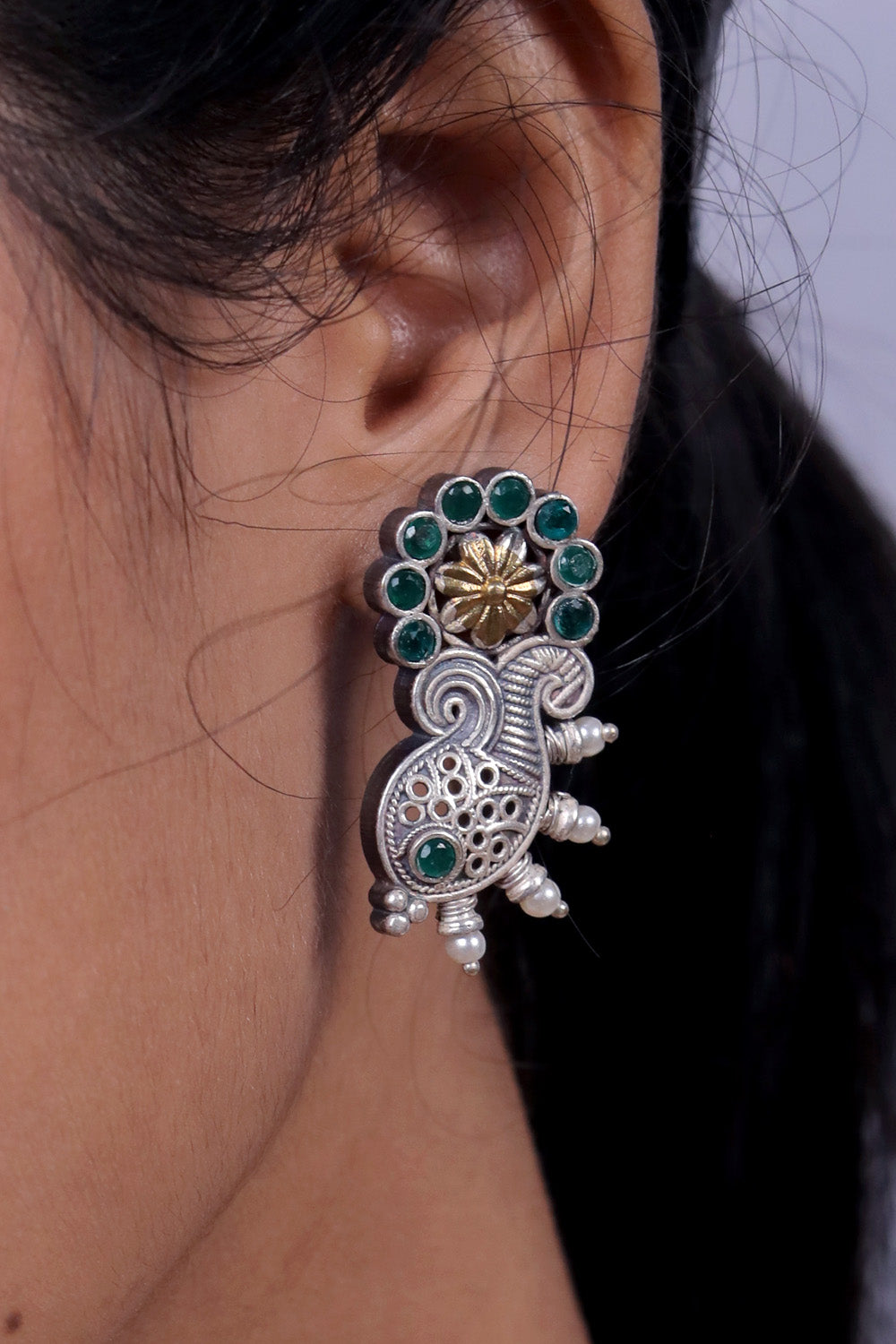 silver earrings
