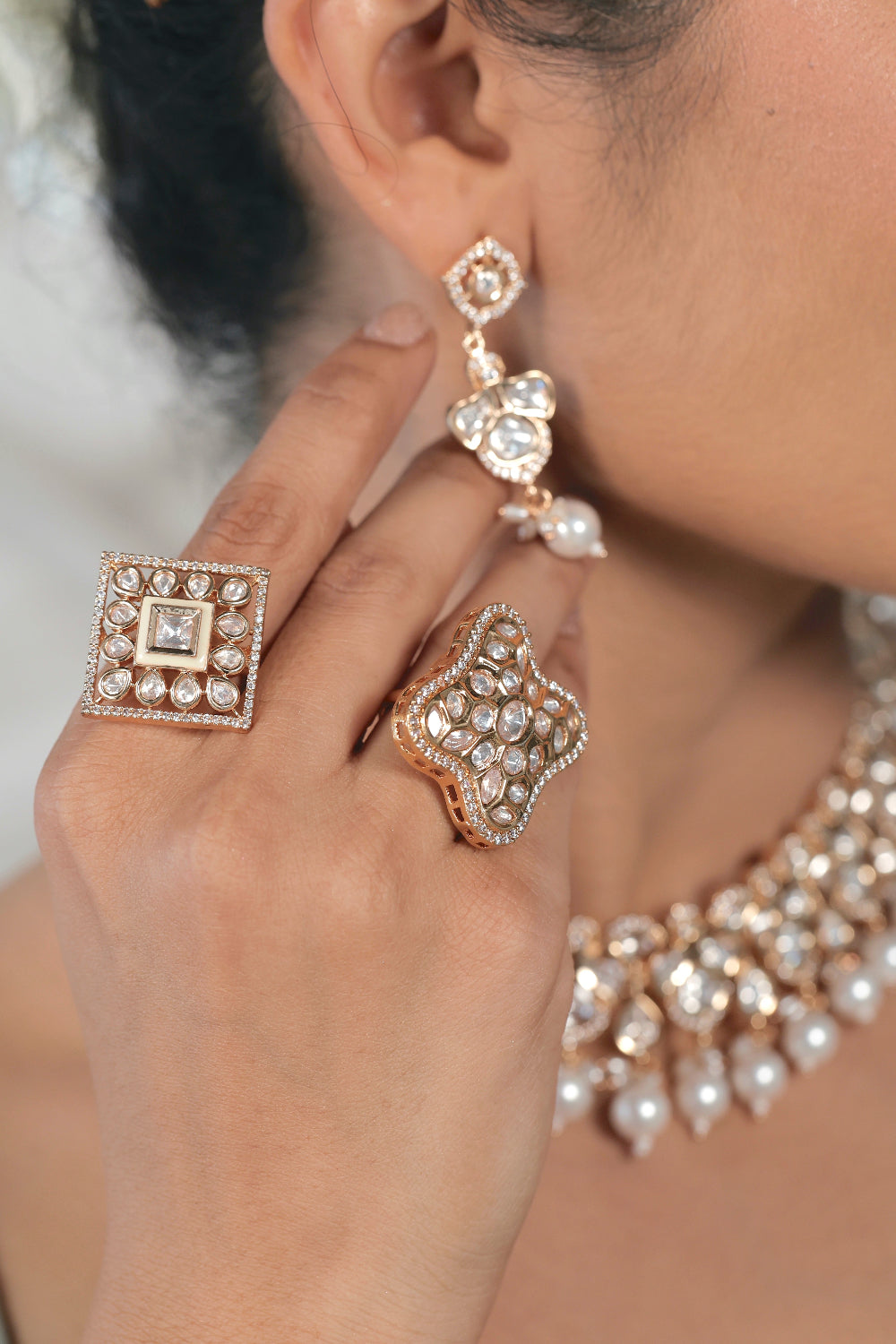 finger ring kundan cz