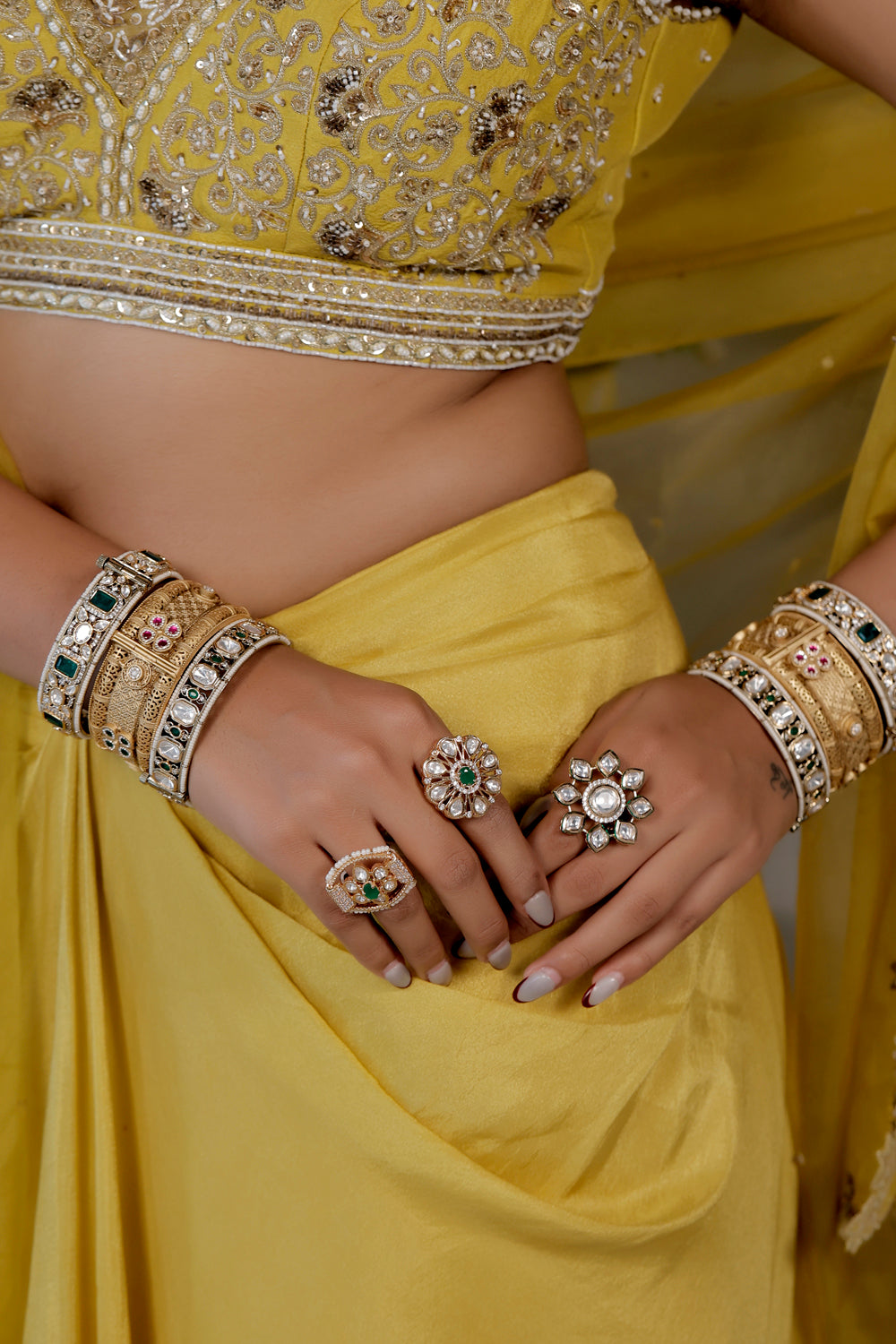 Jaipur kundan finger ring