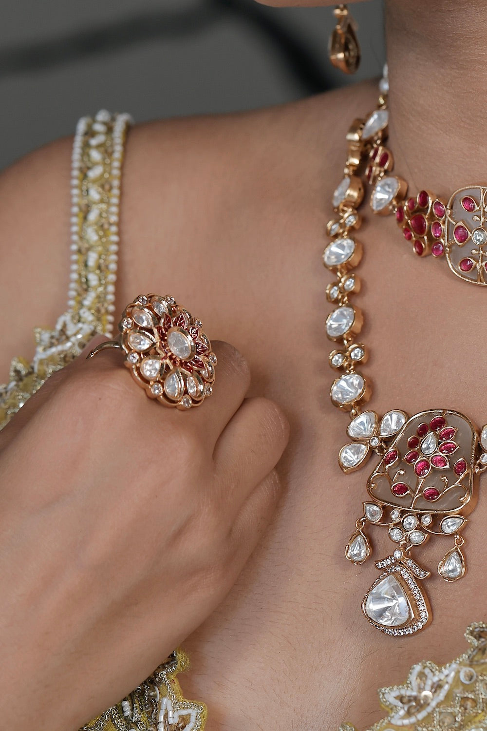 kundan finger ring