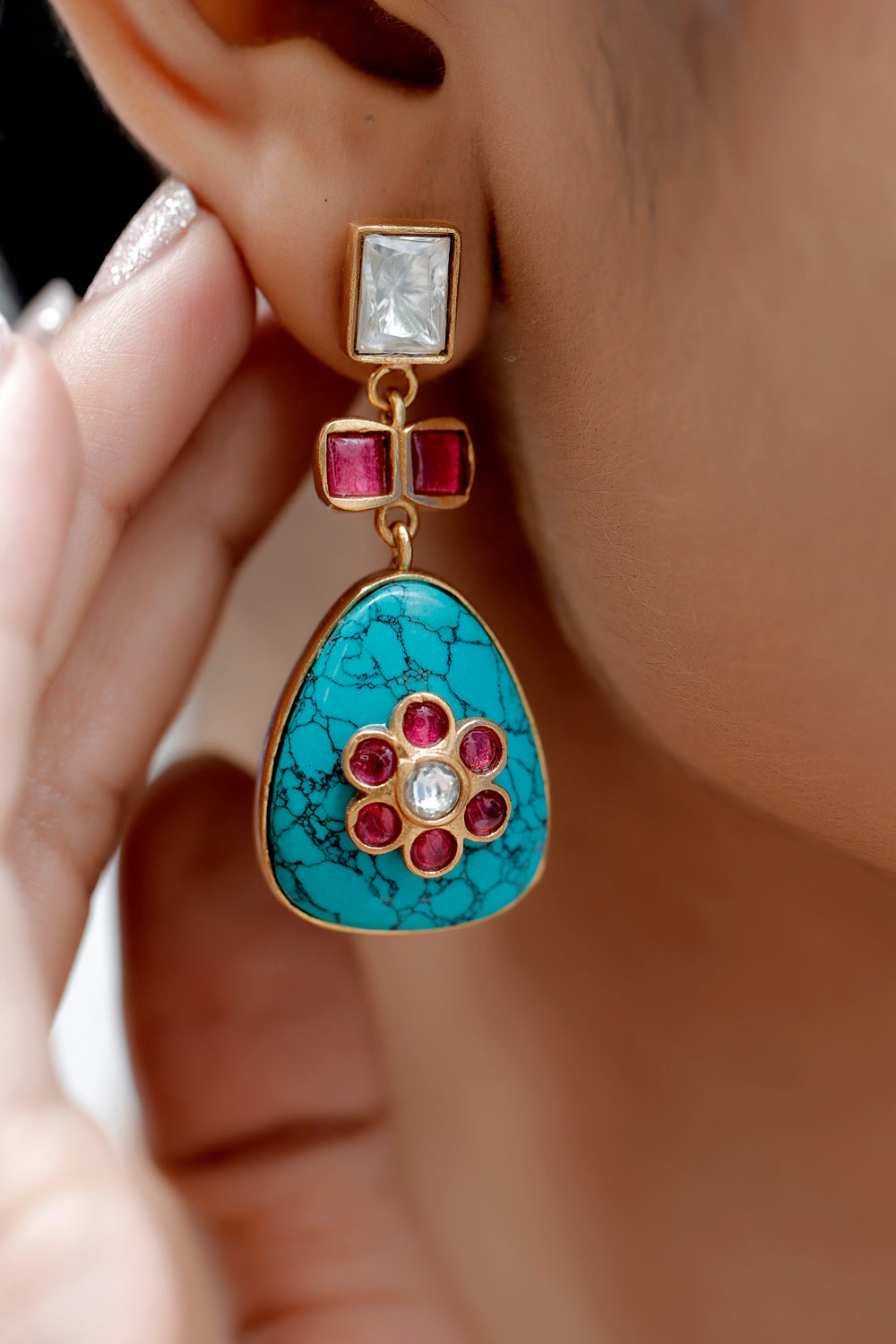 inlay turquoise pota ruby indian bridesmaid jewelry