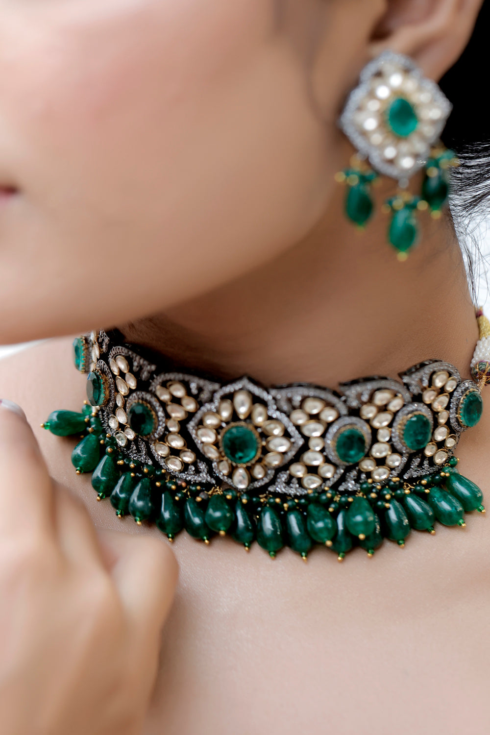 dual tone necklace set