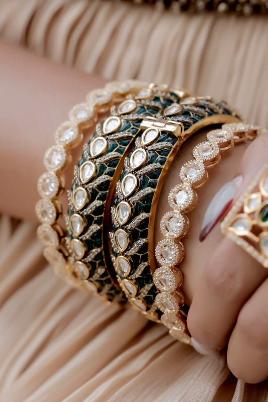 cz kundan bangle