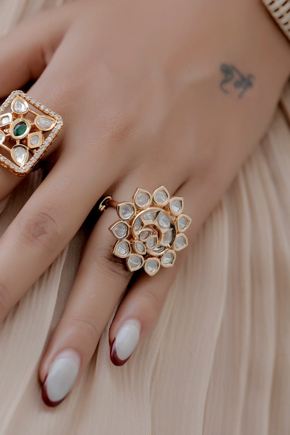 Kundan finger ring kfr230633