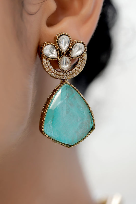 Jadau polki kundan doublet zirconia antique choker necklace set kadchnes250018