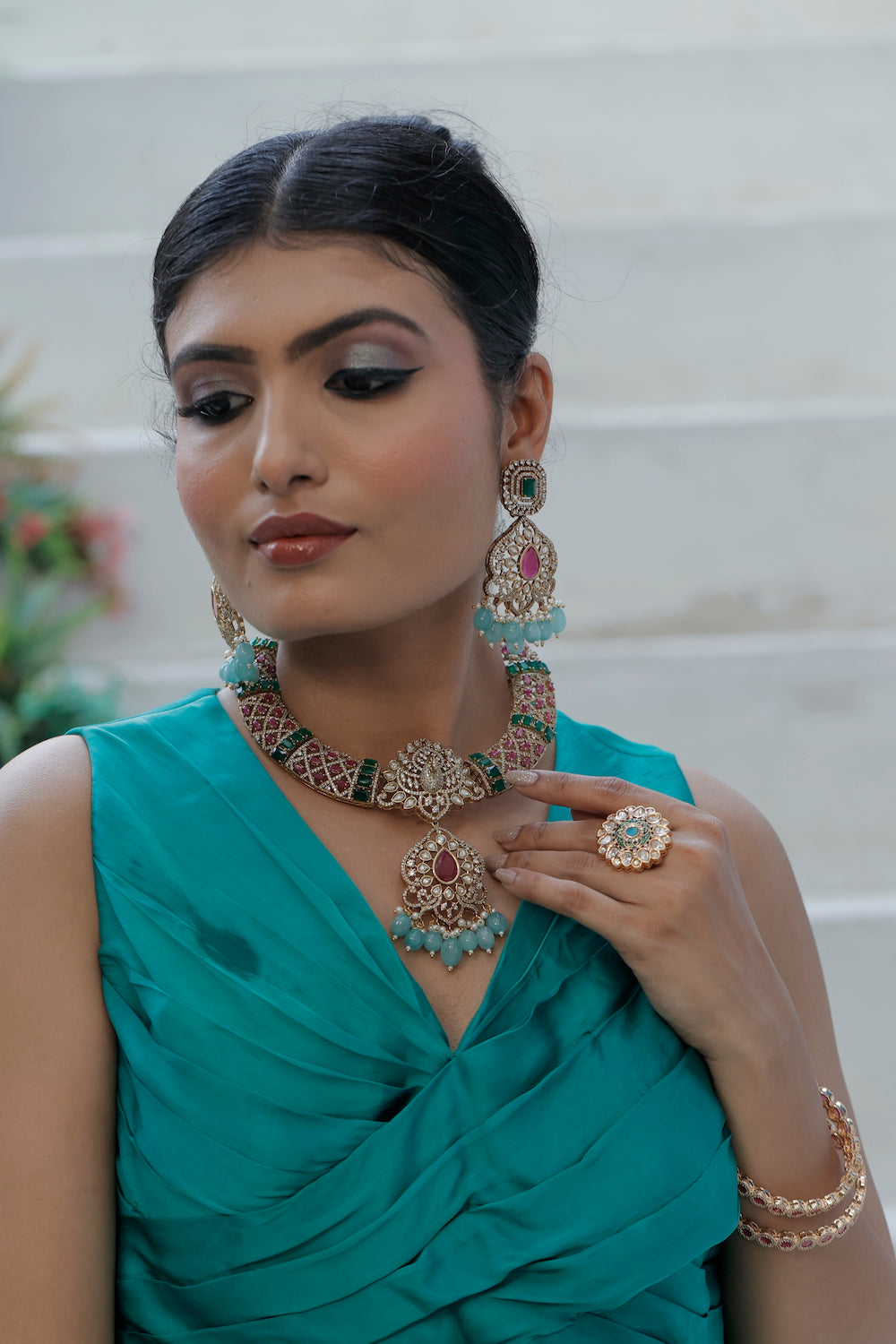 ruby hansuli necklace