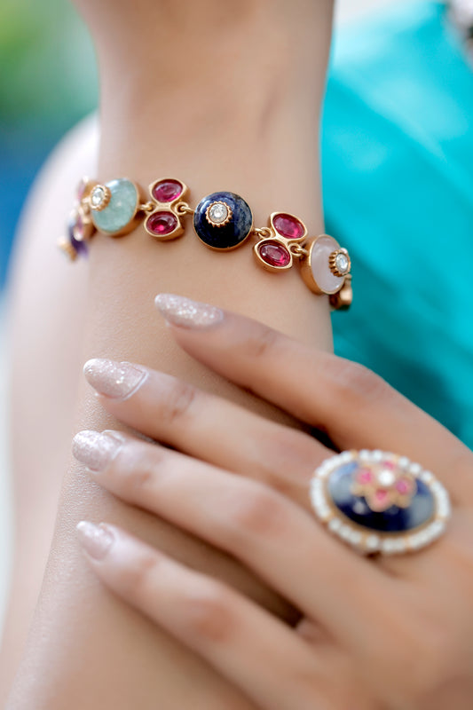 multi stone natural stone tennis bracelet