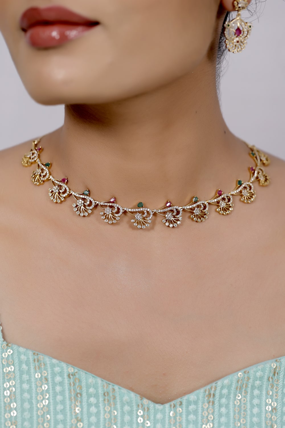 zirconia necklace set