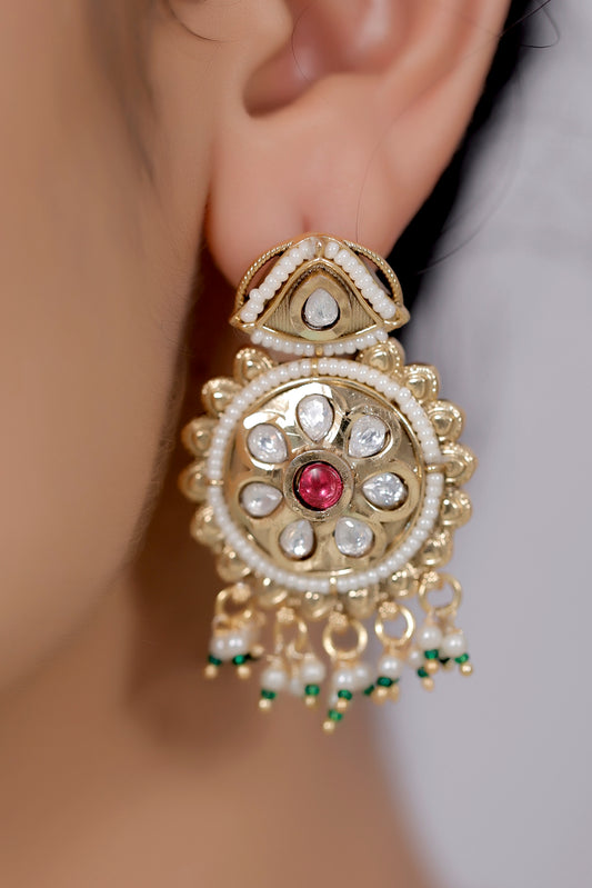 kundan gold replica necklace set