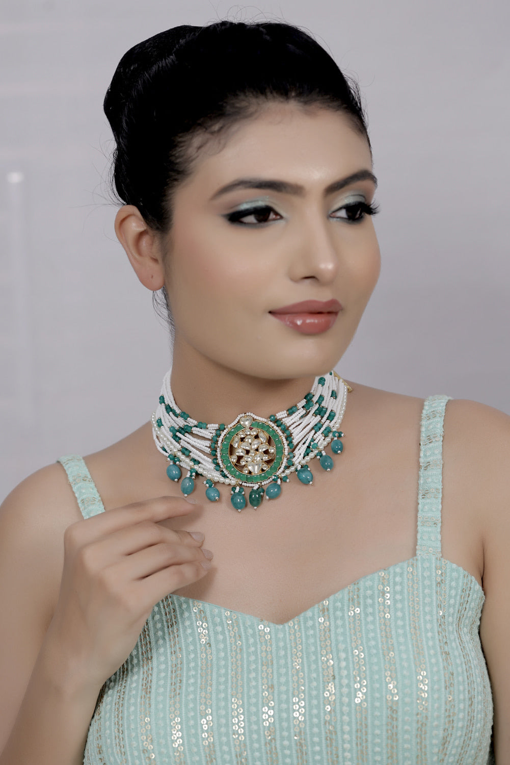 Kundan Choker Necklace kchn220794