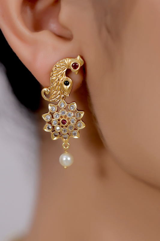 peacock gold necklace