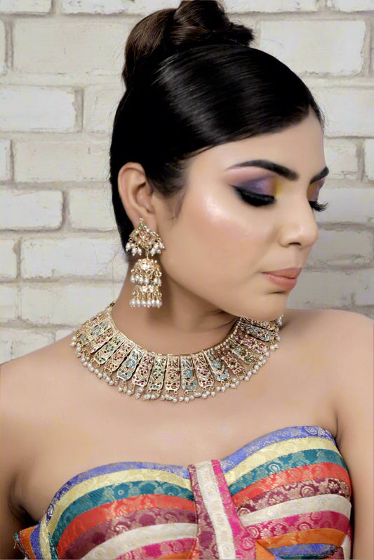 hydrabadi jadau choker necklace set