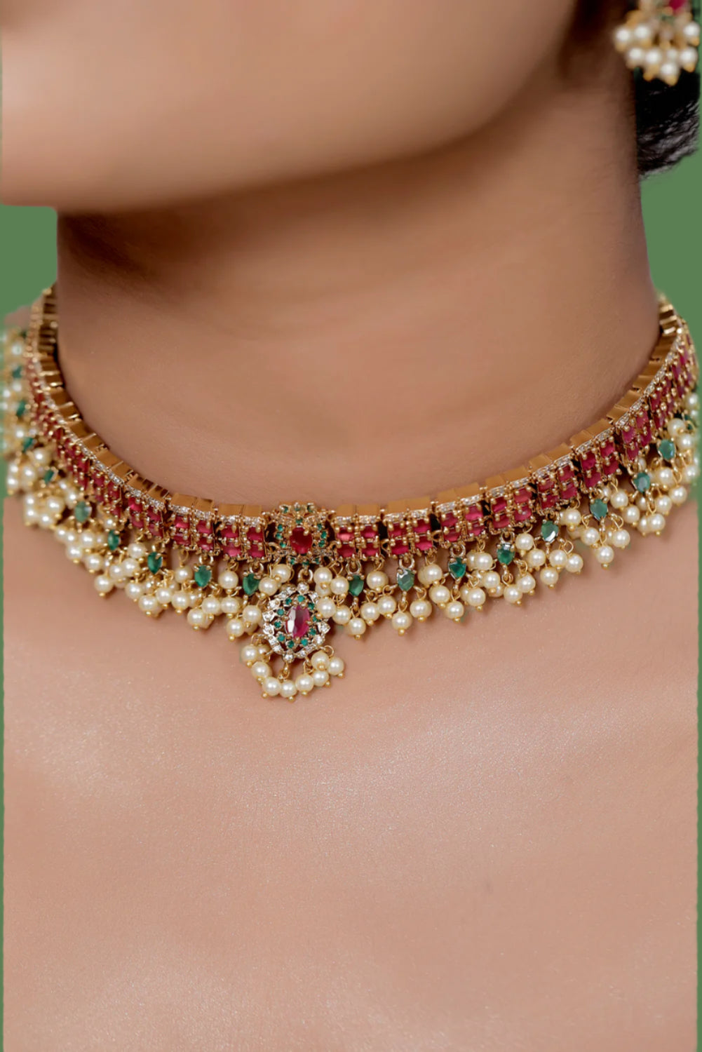 ruby necklace set