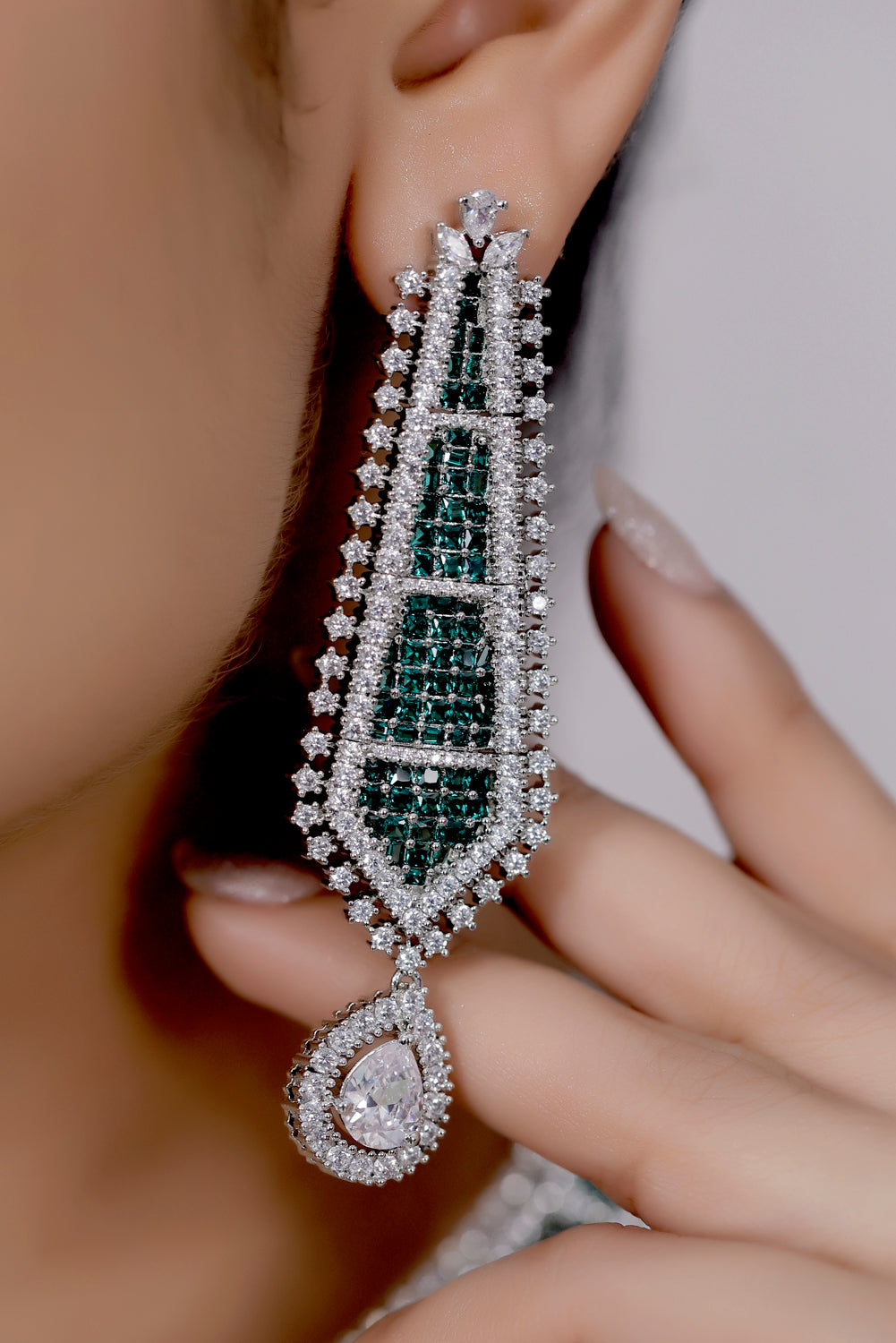 emerald silver set