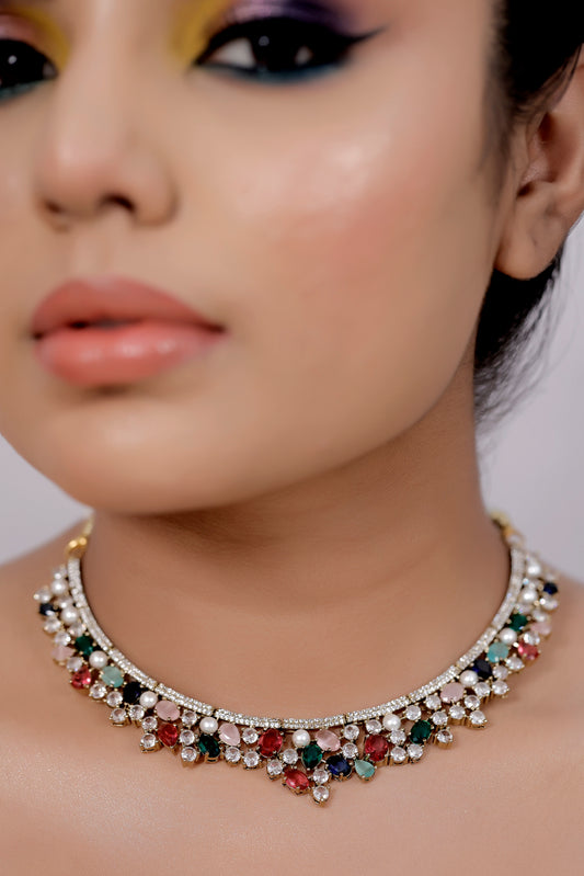 navratna cz necklace