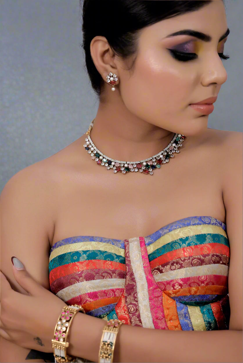 navratna cz necklace