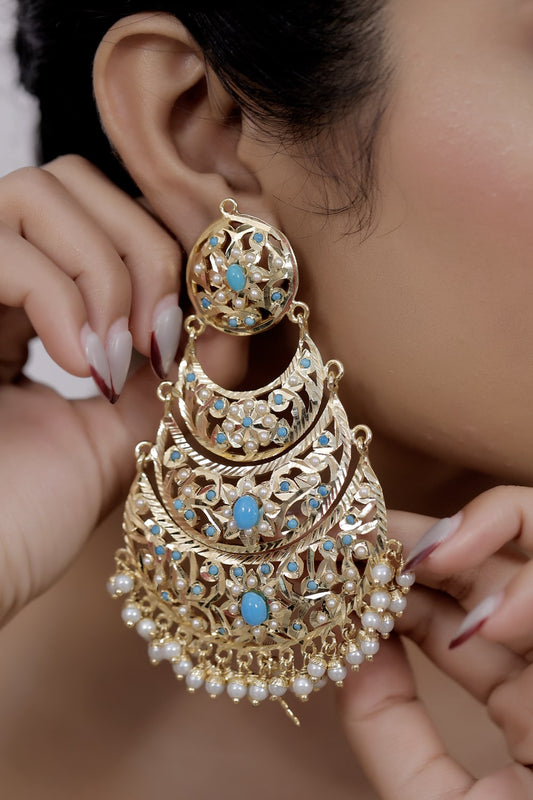 jadau kundan chandbali Earrings hjce230915