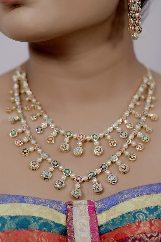 navrathna necklace set