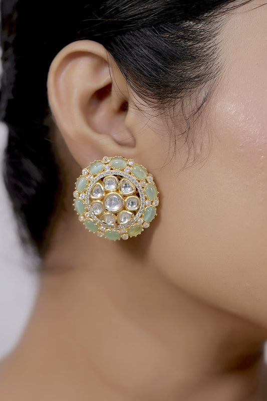 mint stone studs