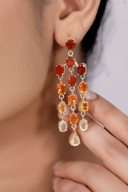 Mexican fire opal sterling silver