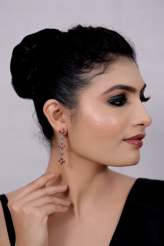 emerald garnet earring