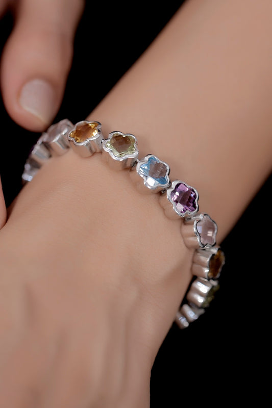 navratna sterling silver bracelet